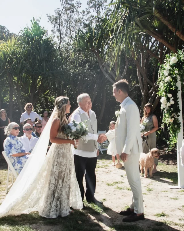One year as husband and wife. Happy anniversary Sean & Amanda. I hope that you enjoy reflecting on your stunning day and get to celebrate in a special way. 
📸 by @sheridand.photography 
#oneyearmarried💍 #firstweddinganniversary❤️ #noosawedding #queenslandsummerwedding #rainbowbeachcelebrant #cooloolacovecelebrant #tincanbaycelebrant #maryboroughcelebrant #gympiecelebrant  #sunshinecoastcelebrant